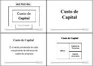 Custo de Capital, C - IAG - A Escola de NegÃ³cios da PUC-Rio