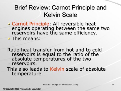 ME2121 – Engineering Thermodynamics