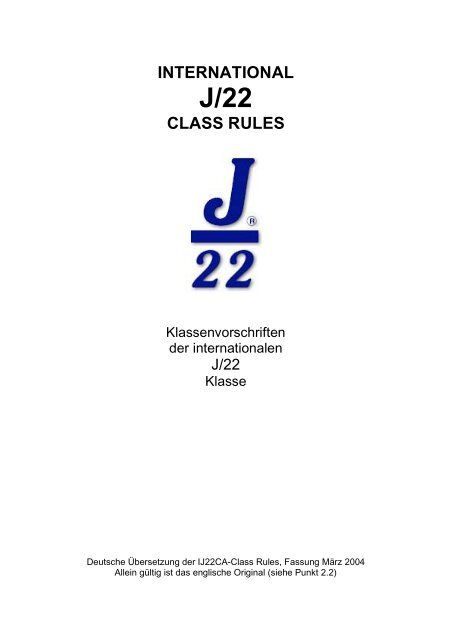 international class rules - J22 Klassenvereinigung Deutschland