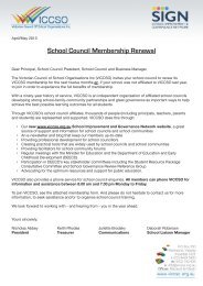 School Council Membership Renewal - VICCSO