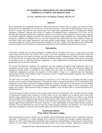 FUNDAMENTAL PRINCIPLES OF TRANSFORMER THERMAL ...