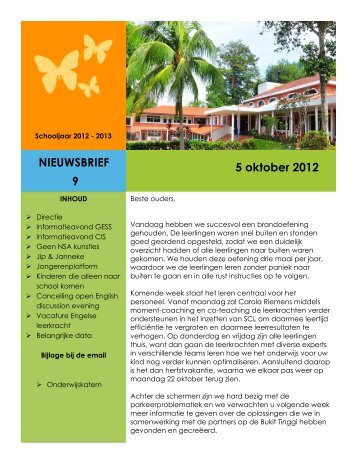 Nieuwsbrief nummer 09 - 5 Oktober 2012 - Hollandse School ...