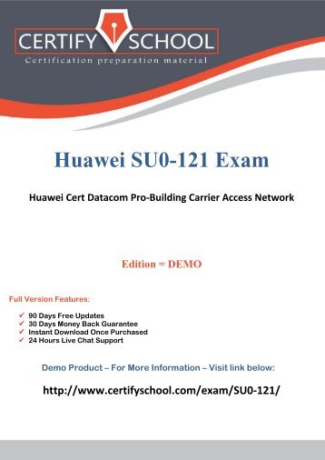 Huawei SU0-121 CertifySchool Exam Actual Questions (PDF)