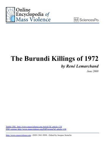 The Burundi Killings of 1972 - Montreal Institute of Genocide and ...