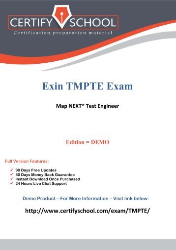 Exin TMPTE CertifySchool Exam Actual Questions (PDF)