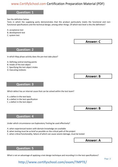 Exin TMPTE CertifySchool Exam Actual Questions (PDF)