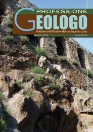 Leggi tutto... - Ordine dei Geologi del Lazio