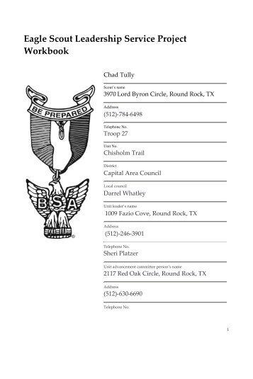 Eagle Scout Leadership Service Project Workbook