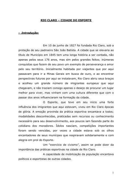 Rio Claro - cidade dos esportes - Claudio Di Mauro