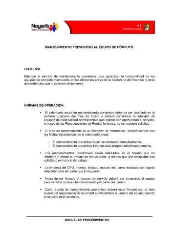 MANTENIMIENTO PREVENTIVO AL EQUIPO DE CÃMPUTO ...