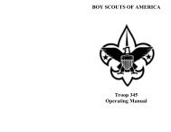 BOY SCOUTS OF AMERICA Troop 345 Operating Manual
