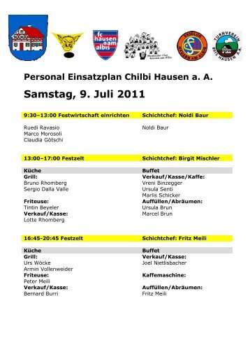 Personalliste (PDF) - Skiclub Hausen
