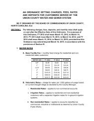 Water & Sewer Rate Ordinance - Union County