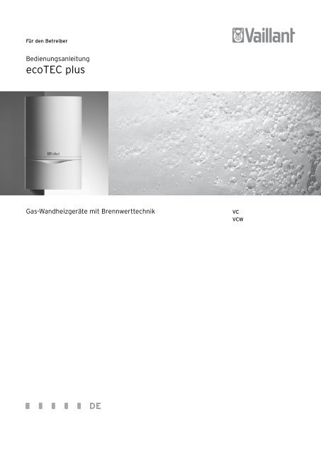 Bedienungsanleitung ecoTEC plus.pdf - Vaillant