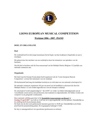 Lions European Musical Competion (pdf) - Lions Clubs International ...