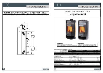 Technický list - Krbová kamna s výměníkem