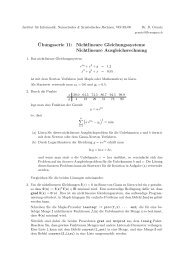 Nichtlineare Gleichungssysteme Nichtlineare Ausgleichsrechnung