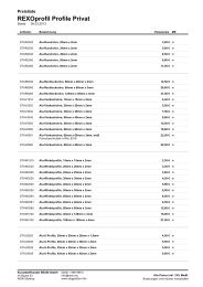 Preisliste Aluminium-Profile - Kunststoffhandel Rexin