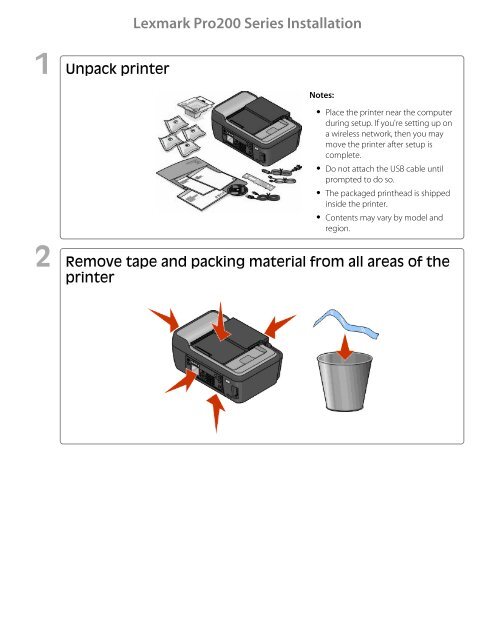 Unpack printer - Lexmark