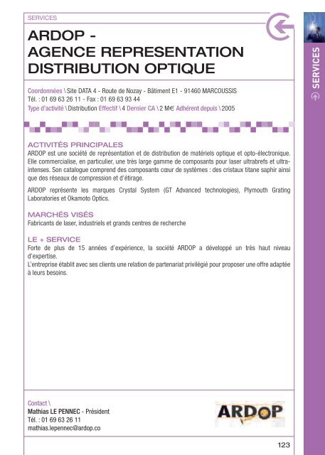 AnnuAire AdhÃƒÂ©rents - Opticsvalley