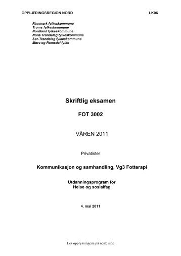 Skriftlig eksamen - SÃƒÂ¸r-TrÃƒÂ¸ndelag fylkeskommune