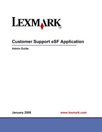 Customer Support eSF Application - Lexmark