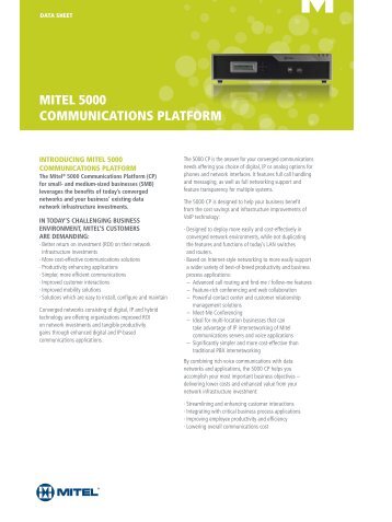 Mitel 5000 Communications Platform Data Sheet (PDF) - ICS Telecom