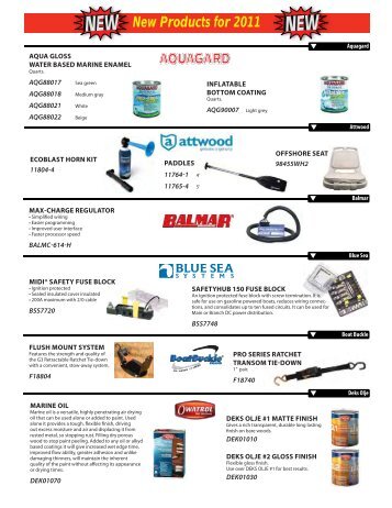 New Products for 2011 N - Paynes Marine Group
