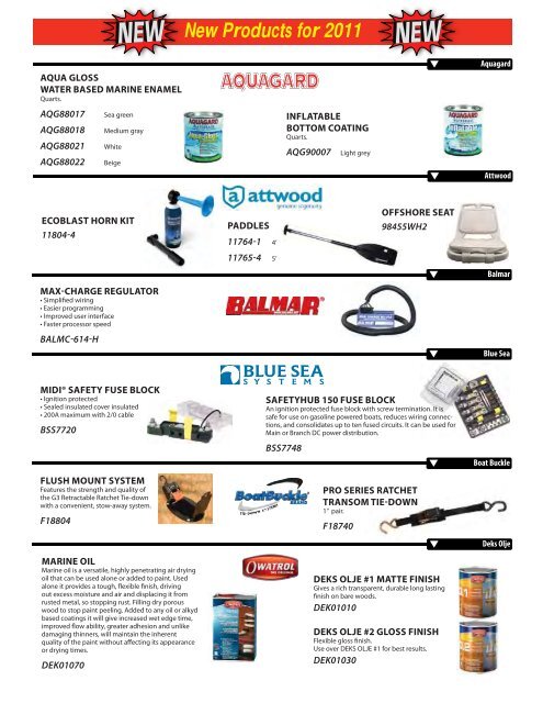 New Products for 2011 N - Paynes Marine Group