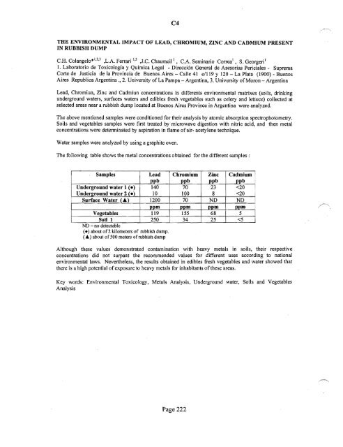 SOFT 2004 Meeting Abstracts - Society of Forensic Toxicologists