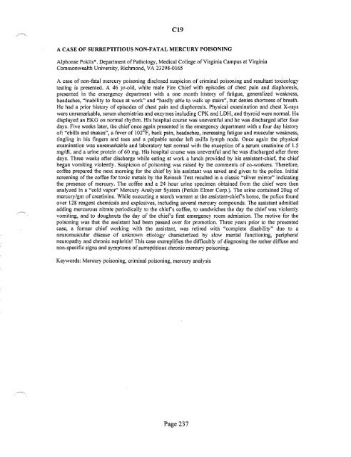 SOFT 2004 Meeting Abstracts - Society of Forensic Toxicologists