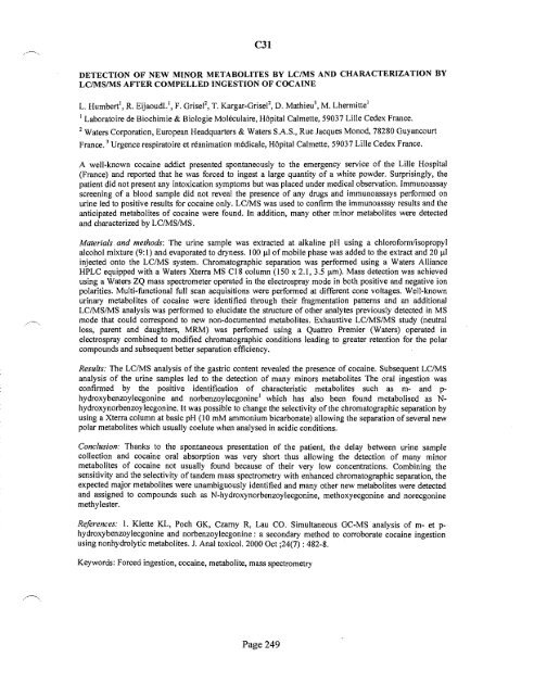 SOFT 2004 Meeting Abstracts - Society of Forensic Toxicologists