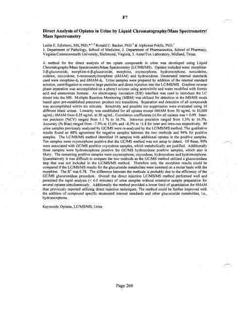 SOFT 2004 Meeting Abstracts - Society of Forensic Toxicologists