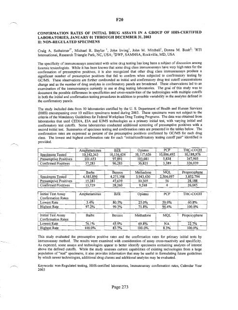 SOFT 2004 Meeting Abstracts - Society of Forensic Toxicologists