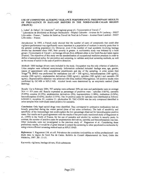 SOFT 2004 Meeting Abstracts - Society of Forensic Toxicologists