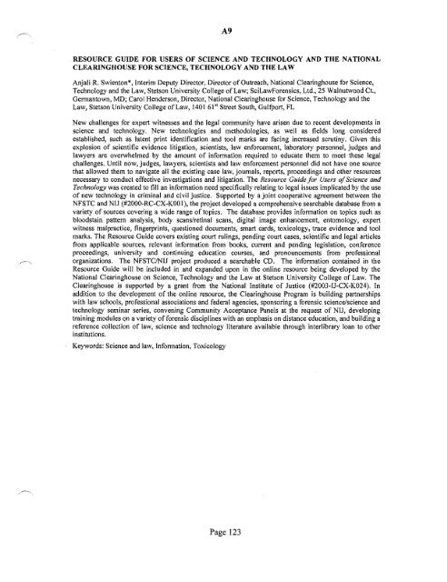 SOFT 2004 Meeting Abstracts - Society of Forensic Toxicologists