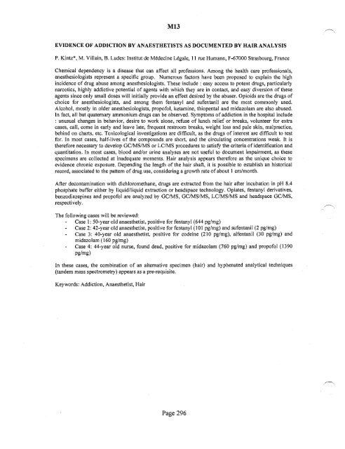 SOFT 2004 Meeting Abstracts - Society of Forensic Toxicologists