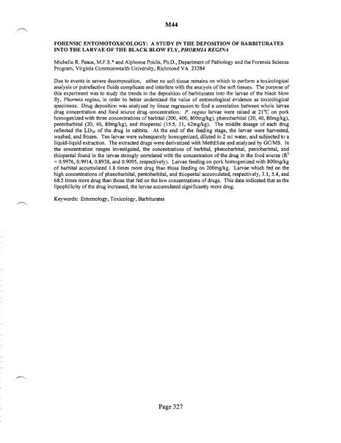 SOFT 2004 Meeting Abstracts - Society of Forensic Toxicologists