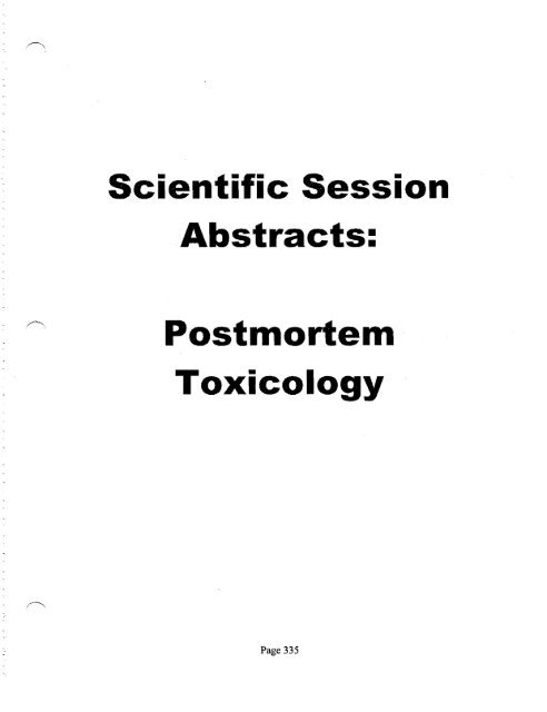 SOFT 2004 Meeting Abstracts - Society of Forensic Toxicologists