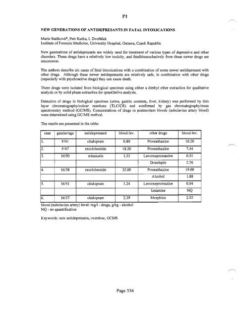 SOFT 2004 Meeting Abstracts - Society of Forensic Toxicologists