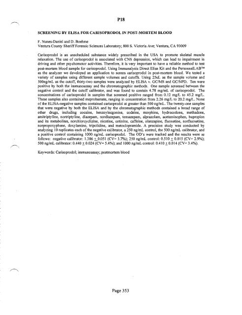 SOFT 2004 Meeting Abstracts - Society of Forensic Toxicologists