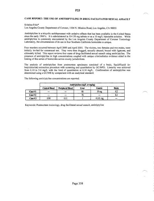 SOFT 2004 Meeting Abstracts - Society of Forensic Toxicologists