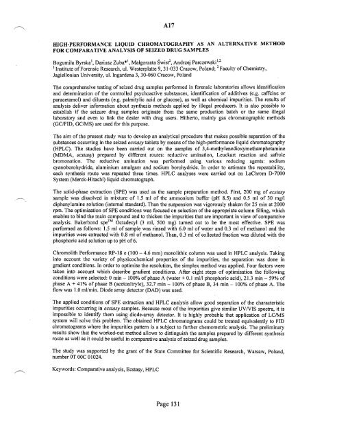 SOFT 2004 Meeting Abstracts - Society of Forensic Toxicologists