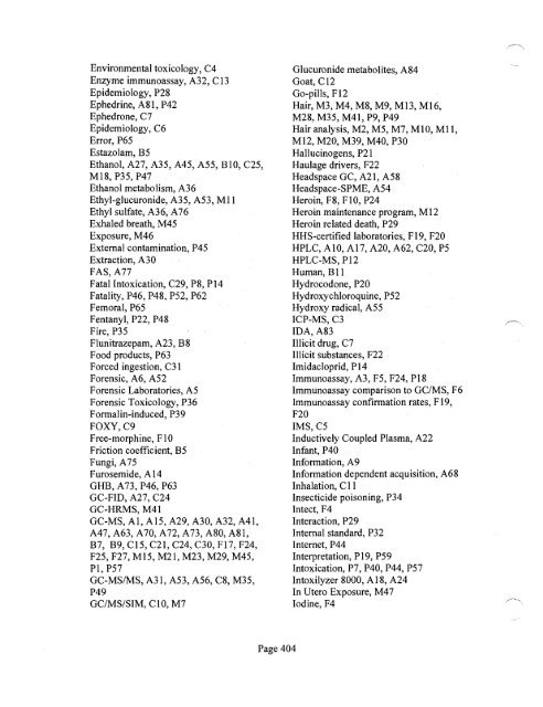 SOFT 2004 Meeting Abstracts - Society of Forensic Toxicologists