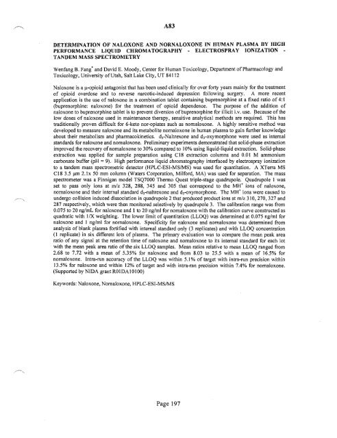 SOFT 2004 Meeting Abstracts - Society of Forensic Toxicologists