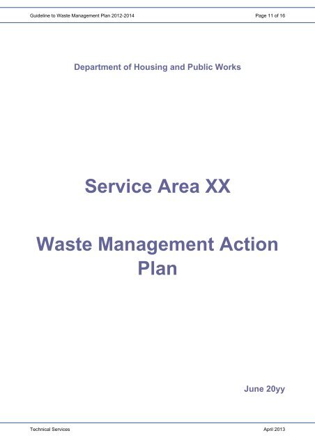 Guideline to the Waste Management Plan - Department of Housing ...