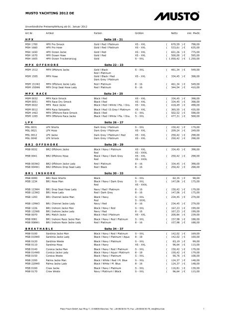 Peter 1 Für Katalog Frisch Yachting De Musto Gmbh 2012 Seitig F1lKT3Jc