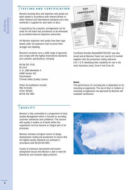 Marston Technical Catalogue - Safety Systems UK Ltd