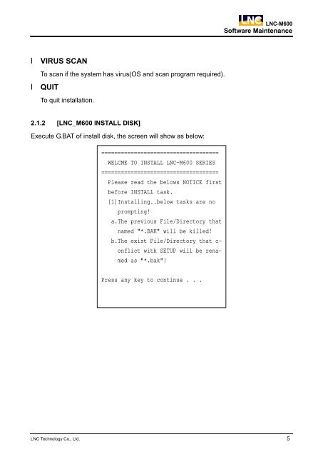 LNC-M600 Leading Numerical Controller Maintenance Manual