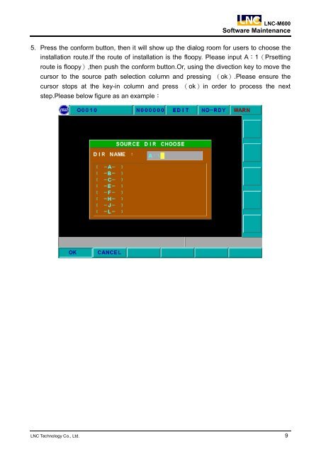 LNC-M600 Leading Numerical Controller Maintenance Manual